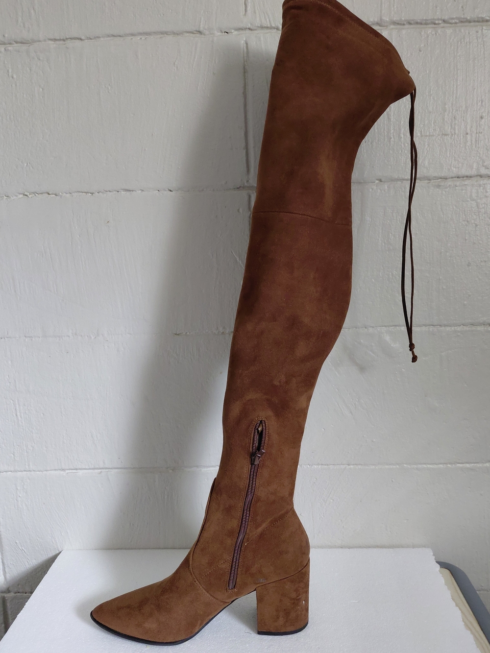 Aldo Chestnut Suede Over-the-Knee Block Heel Boots